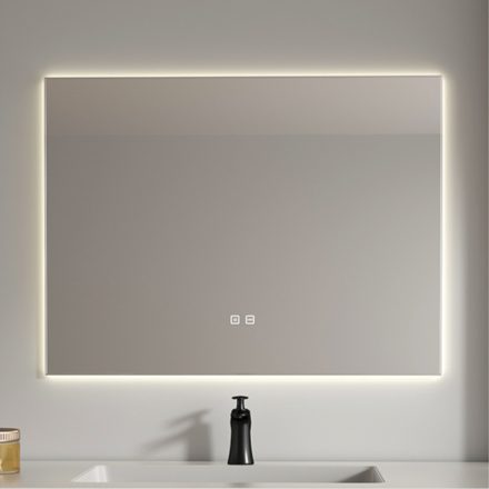 Welland Type-1HS LED tükör - fényerő + színhőfok állítás + páramentesítő + óra - 80 x 60 cm