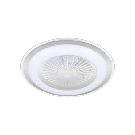 Ventilátoros mennyezeti LED lámpa távirányítóval ezüst 48W 3000-6000K (ML8503)